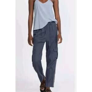 Johnny Was Slate Blue Cargo Pants Casual‎ Lounge Stripe Women's XL